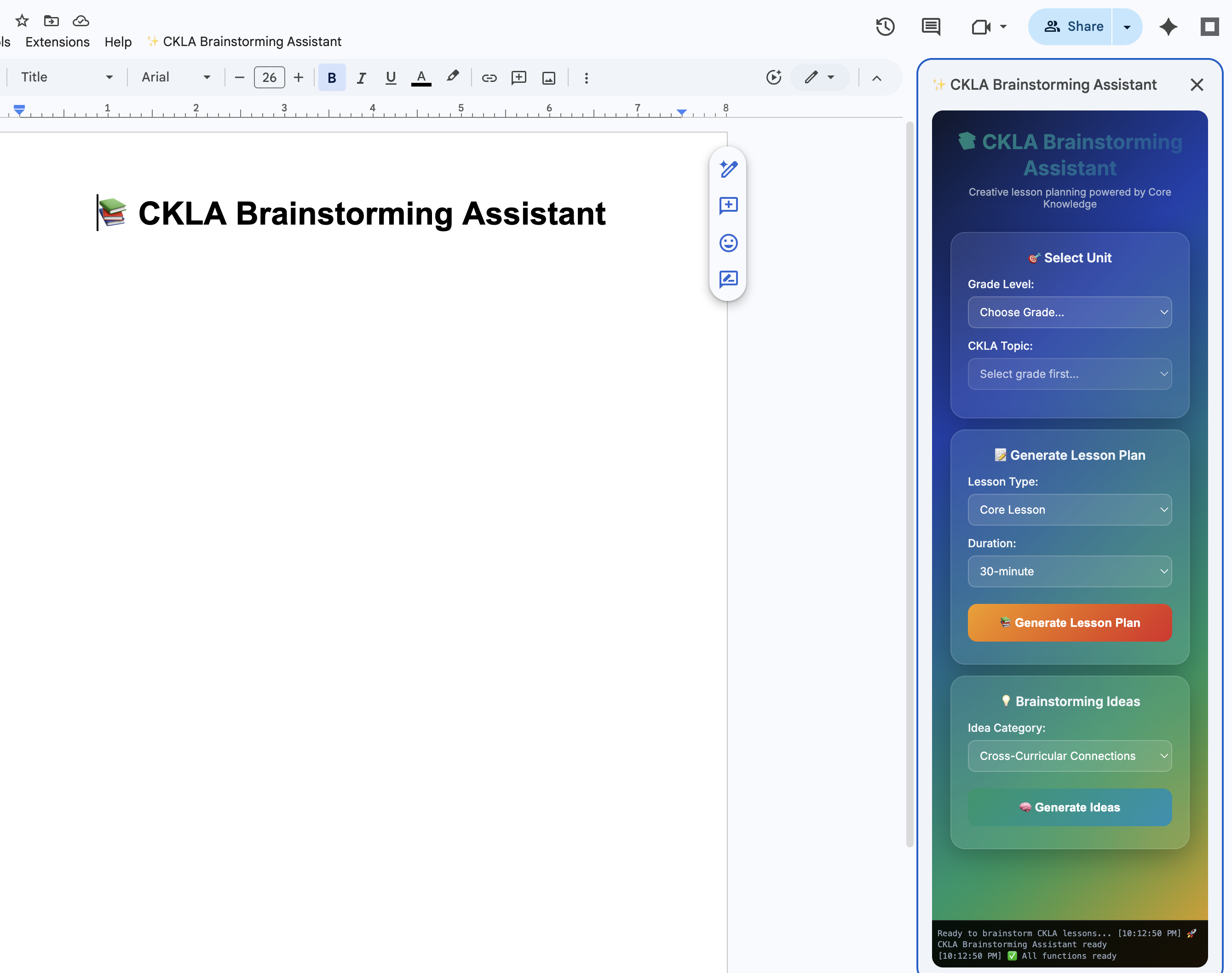 CKLA Brainstorming Assistant