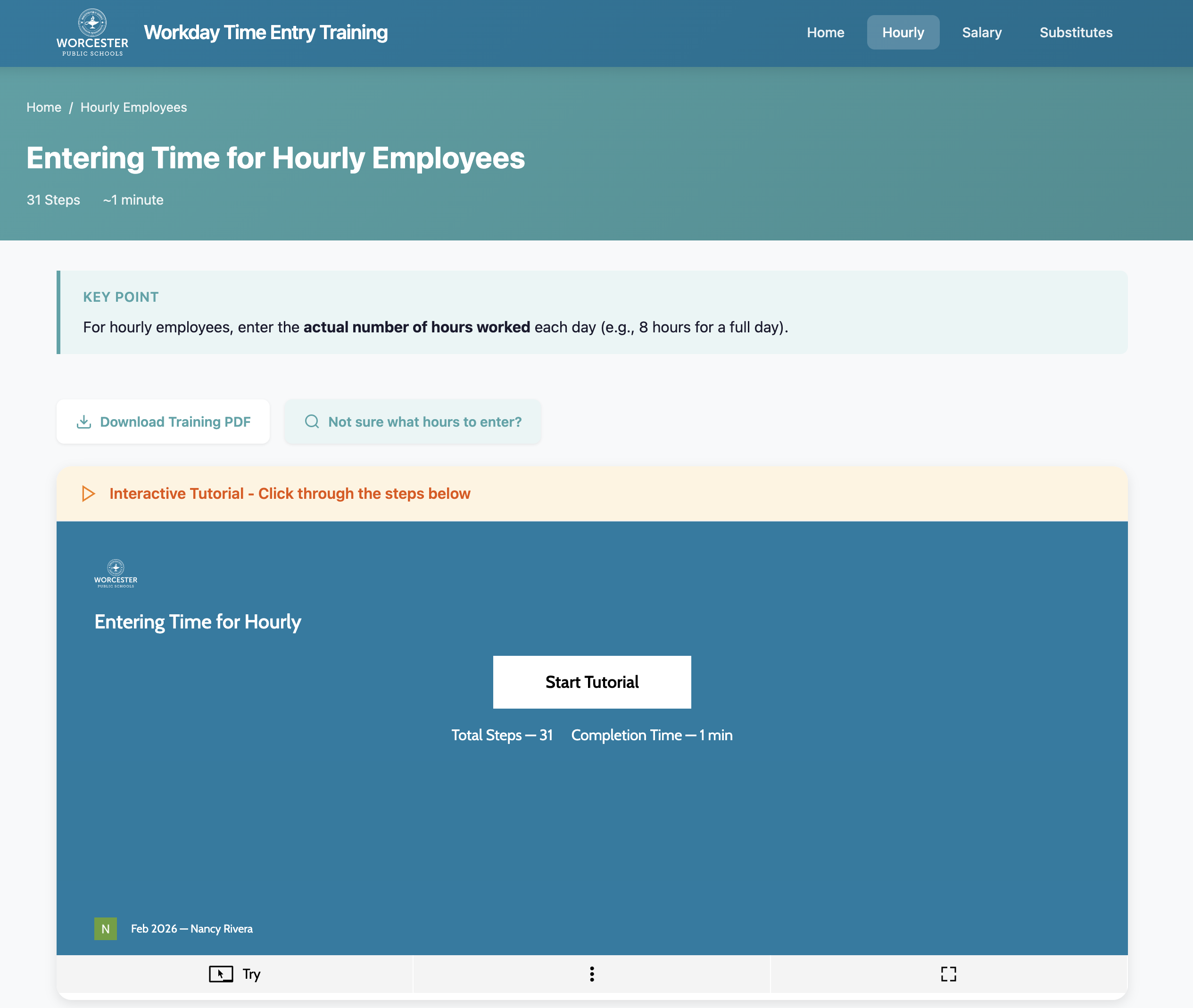Workday Time Entry Training